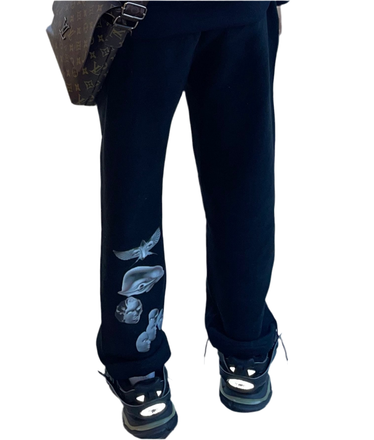 loose fit abstract sweat pants