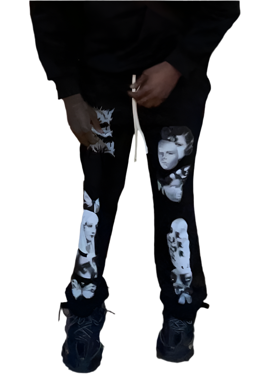 loose fit abstract sweat pants