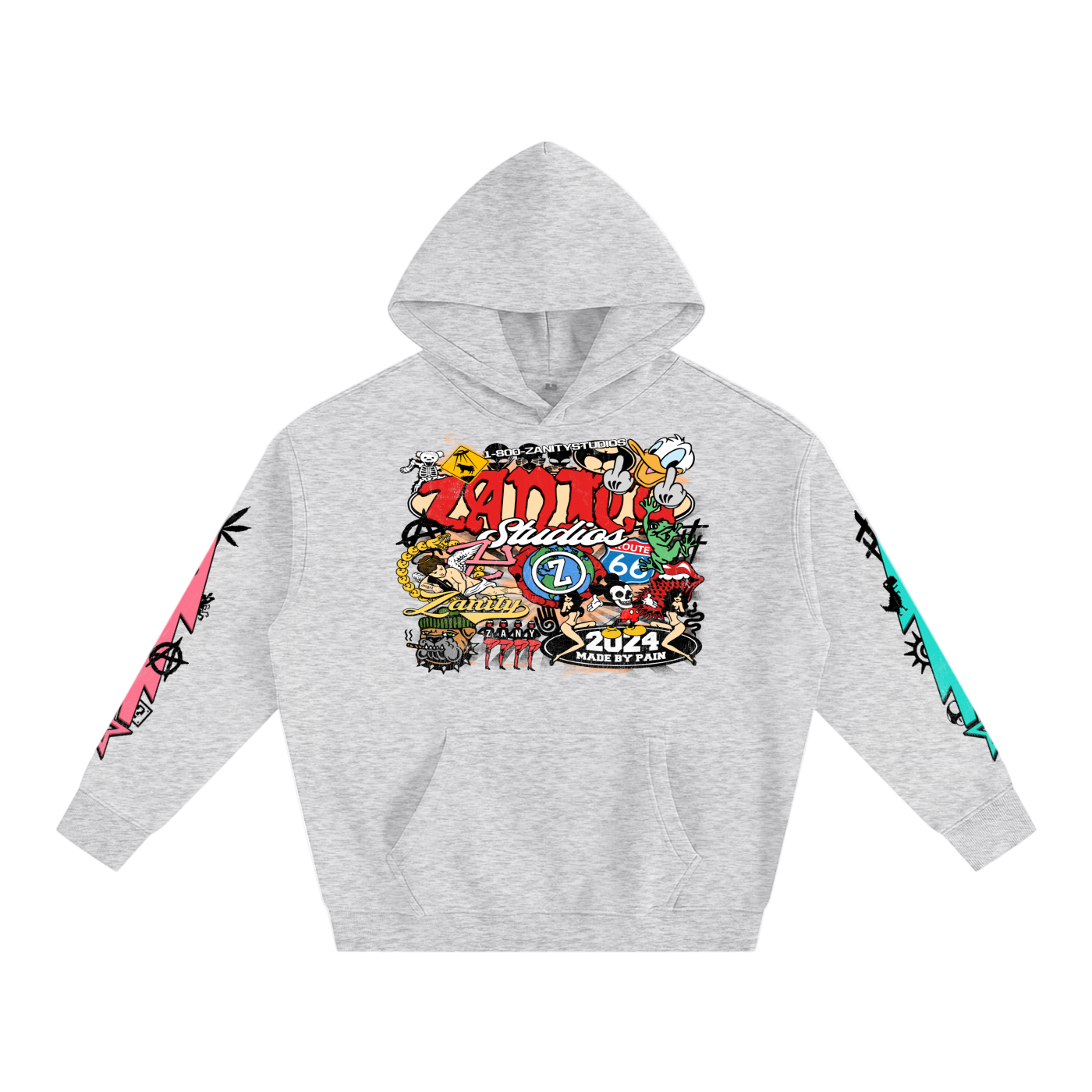 Planet zanity Wash Drop Shoulder Oversized Hoodie