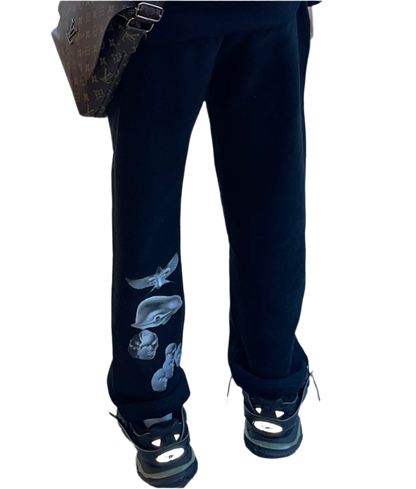loose fit abstract sweat pants