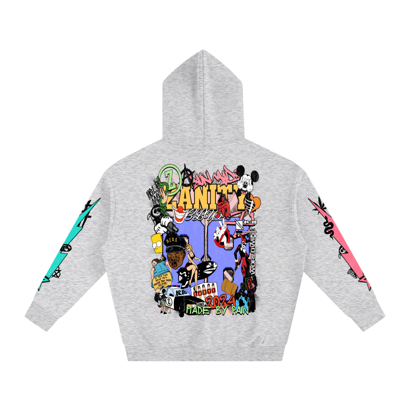 Planet zanity Wash Drop Shoulder Oversized Hoodie